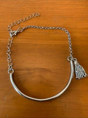 Silver Tassel Half-Bangle Bracelet - Women Jewelry